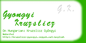 gyongyi kruzslicz business card