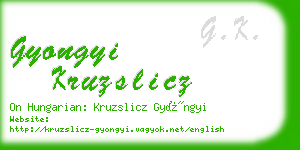 gyongyi kruzslicz business card